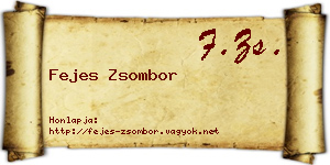 Fejes Zsombor névjegykártya